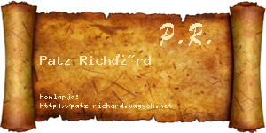 Patz Richárd névjegykártya