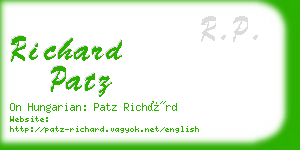 richard patz business card